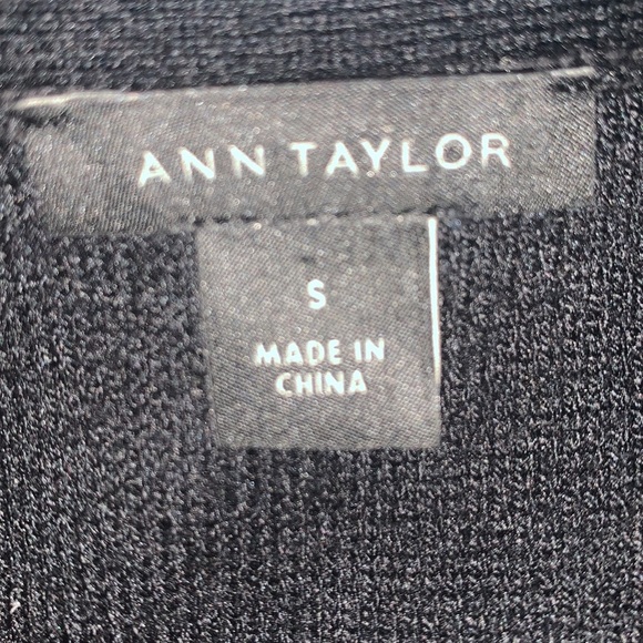 Ann Taylor Black Pleated Hemline Fit & Flare Sweater Dress - Picture 12 of 14